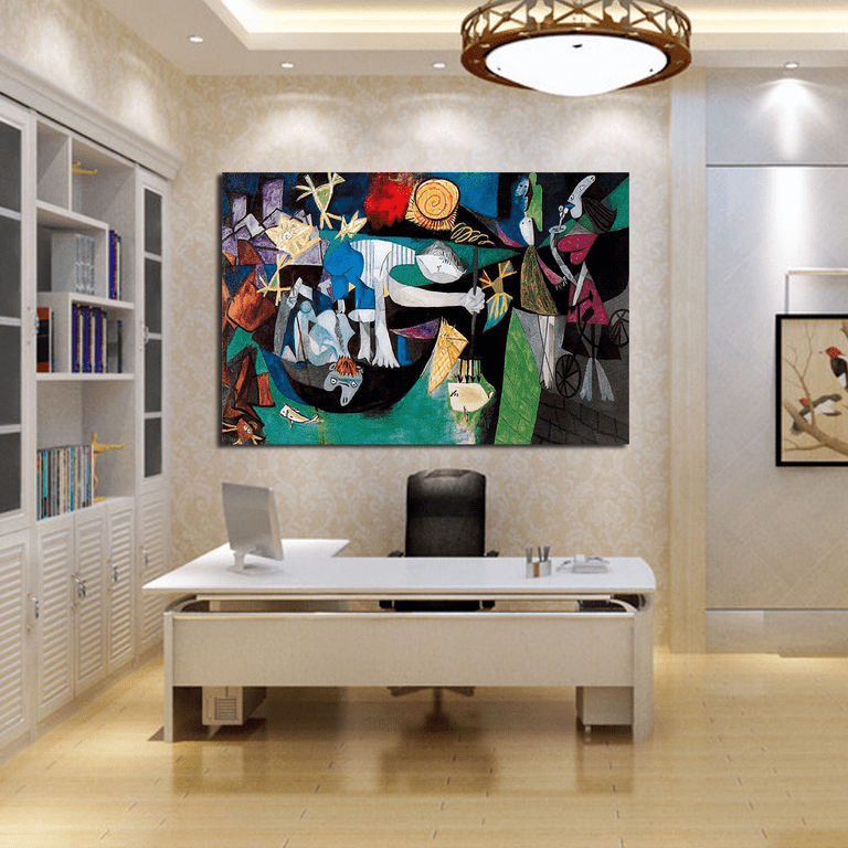 Pablo Picasso Wall Art Picasso Night Fishing at Antibes Painting Wapped  Canvas Art For Bedroom Livingroom Decoration Ready to Hang