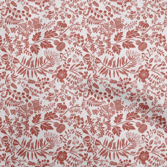 oneOone Cotton Jersey Red Fabric Floral Silhouette Sewing Fabric By The Yard Printed Diy Clothing Sewing Supplies 58 Inch Wide