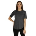 thumbnail image 1 of Inkmeso Coupe Régulière Col Rond Uni pour Femmes Manches Courtes Décontractées Tee-Shirt Doux, 1 of 6