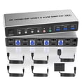 thumbnail image 2 of 4K@60Hz USB 3.0 Displayport+ KVM Switch 2 Monitors 4 Computers, 4 Port Dual Monitor +DP Monitor Switch For 4 PC, 2 of 9