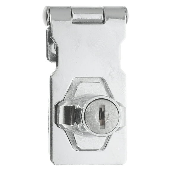 WRISTBIQUE Silver Rectangular Anti-theft Hasp Lock 1Pcs for Small Doors Office Use