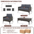 thumbnail image 4 of Joyure 4-Piece Patio Furniture Set,Outdoor Wicker Patio Conversation Set with Tempered Glass Table,All-Weather Rattan Sectional Loveseat&Chairs with Thick Cushions for Garden,Deck,Backyard-Grey, 4 of 9