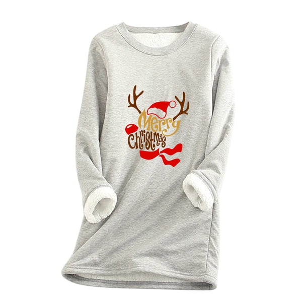 Sudaderas Con Capucha de Navidad Para Mujer Moda Casual Manga Larga Cuadros Impresos Blusa Odeerbi ODB194369