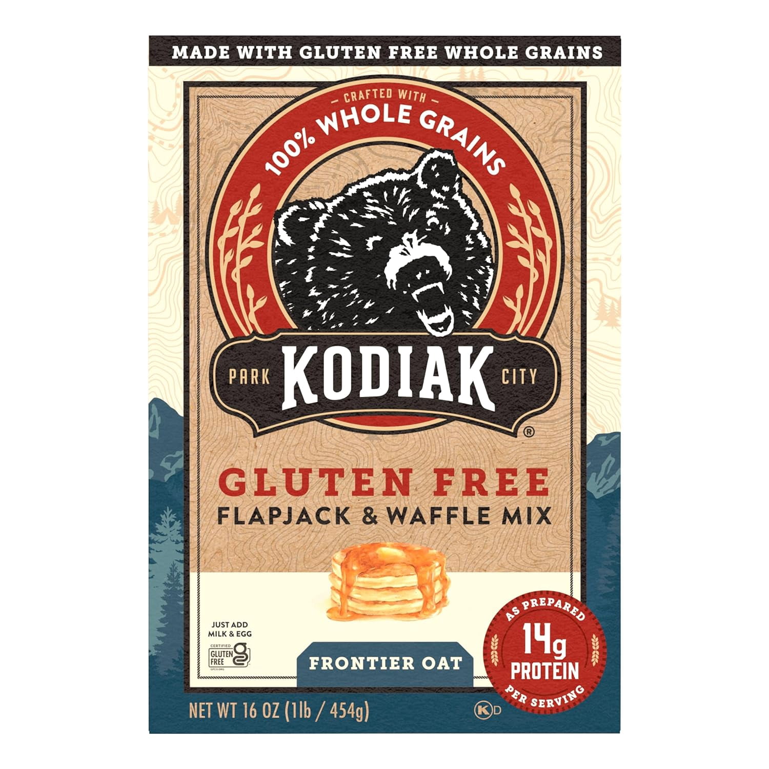 Kodiak Cakes Gluten Free Flapjack, Pancake & Waffle Mix, Frontier Oat, High Protein,100% Whole Grains (Pack of 6)