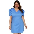 thumbnail image 1 of Vestido de popelina Roman Fashion V 0127 Azul Talla Extra 42, 1 of 6