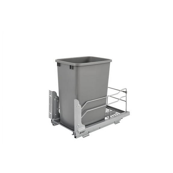 Rev-A-Shelf RV53WC Single 35 Quart Undermount Waste Container with Soft-Close Pullout, 11.5", Silver