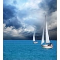 thumbnail image 3 of Sailboat Duvet Cover Set, Sailing After a Storm Transportation Colorful Outdoors Hobby Cloudscape, Decorative 3 Piece Bedding Set with 2 Pillow Shams, King Size, Blue Grey Blue White, by Ambesonne, 3 of 3