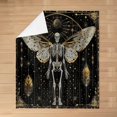 thumbnail image 3 of Human Skeleton Throw Blanket Butterfly Dead Moth Golden Galaxy Flannel Blanket for Kids Teens Adults Tribal Animal Feather Exotic Style Bed Blanket for Couch Chairs Twin 60x80, 3 of 6