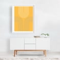 thumbnail image 2 of White and grey line art on yellow background - Illustration Geometric Minimalist Abstract Line Art Mid-Century Modern Modern Art Retro White Framed Wall Art Print 8 x 10 inches, 2 of 3