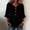 Black, variant on Oversized Tshirts for Women Casual Cotton Linen Blouse V Neck 3/4 Sleeve Button Decor Loose Fit Black Summer Tops for Women
