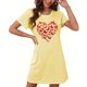thumbnail image 1 of Camisón corto de mujer, vestido de largo medio con estampado de moda, camisón corto extragrande de mujer, camisón de manga corta con estampado de pecho a la moda, camisón de mujer, 1 of 6