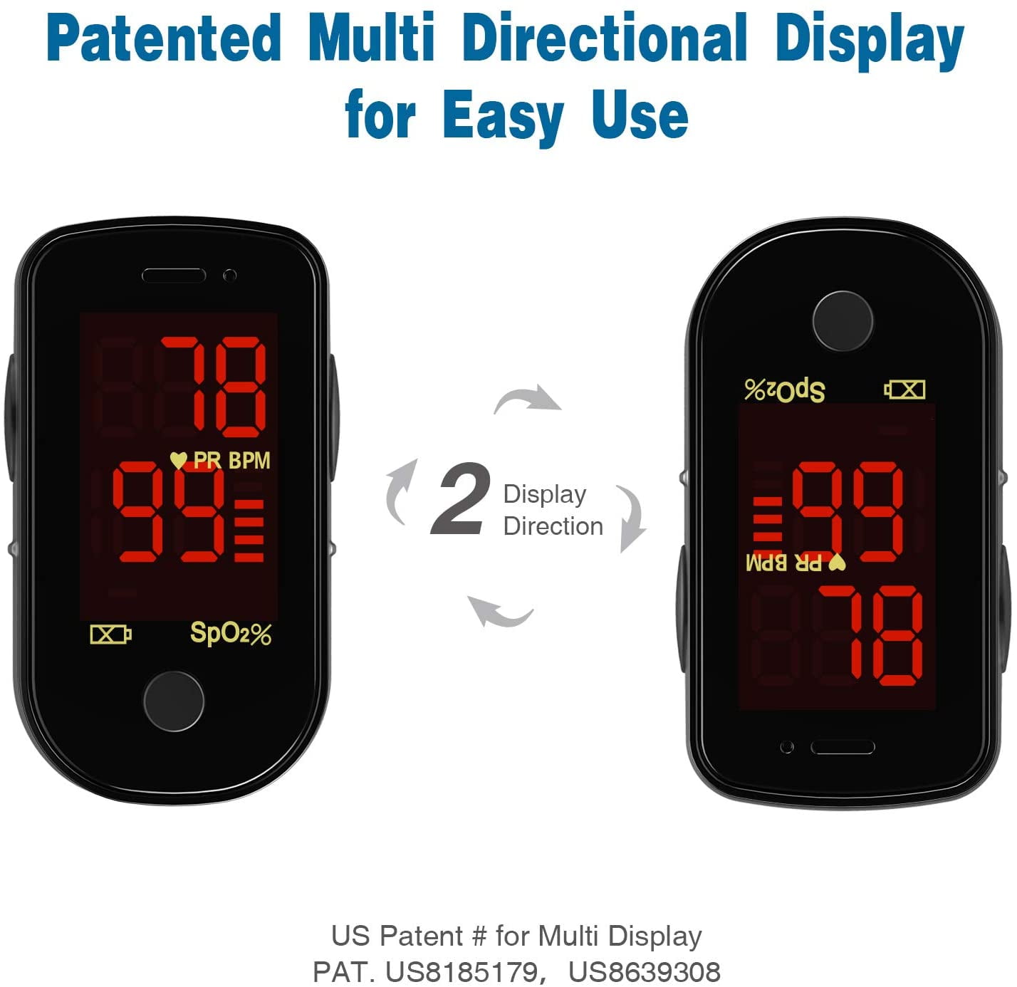 ChoiceMMed Black Finger Pulse Oximeter - Blood Oxygen Saturation Monitor Great as SPO2 Pulse Oximeter - Portable Oxygen Sensor with Included Batteries - O2 Saturation Monitor with Carry Pouch