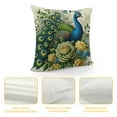 thumbnail image 4 of GOSMITH  Outdoor Pillow Cover Peacock Flowers Watercolor Satin Cushion Covers Beautiful Peacock Decorative Pillowcase for Sofa Car Couch Living Room Bedroom Cooling Pillow case, 4 of 5