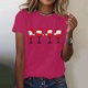 thumbnail image 1 of Camisetas con estampado navideño para mujer, camisetas con estampado divertido de copa de vino y sombrero rojo, Tops de manga corta con cuello redondo, ropa de verano, 2024, 1 of 5