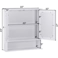 thumbnail image 3 of ZYPPPA Bathroom Medicine Cabinet, Hanging Storage Cabinet with Double Mirror Doors, Perfect for Bathroom, Living Room, Corridor, Cloakroom, 22 x 5 x 23 inches (White), 3 of 5