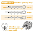 thumbnail image 3 of 30PCS 1/8 Inches M3 Stainless Steel Wire Rope Cable Clip Clamp for Wire Rope Rigging Tent Rope Guard Railing System, 3 of 8
