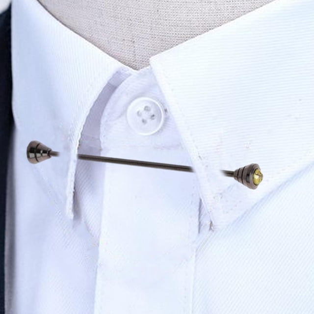 Alfiler de barra de cuello clásico para hombres, con , broche Pin Ropa Decoración Joyería Joyería Decoración para , diamante amarillo Yinane Clips para la barra del cuello de la camisa
