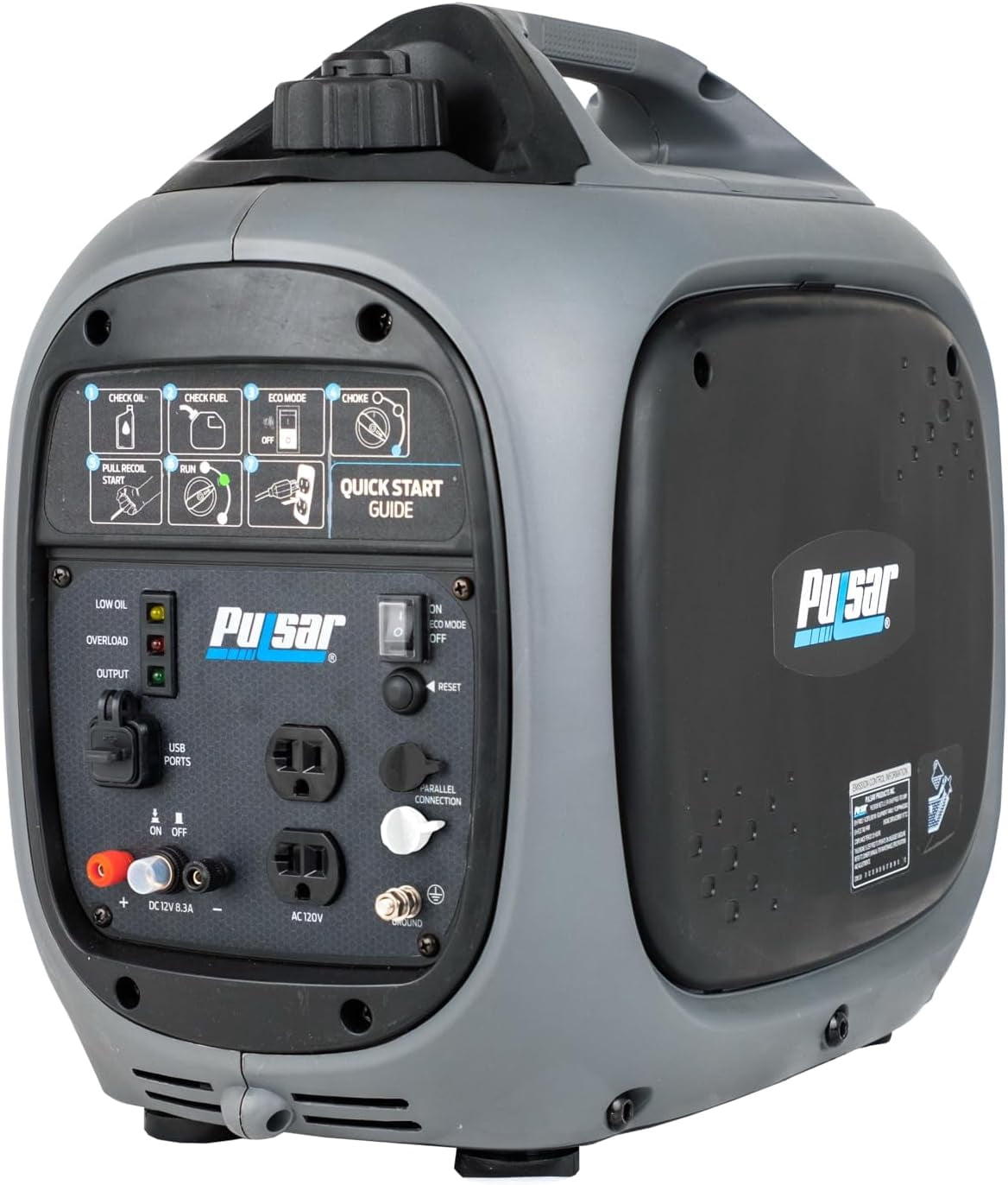 Pulsar 2,300W Portable Gas-Powered Quiet Inverter Generator for Home Emergency Backup, Parallel Capability, RV Ready, Long Run Time, GX230N