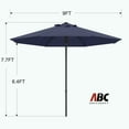 thumbnail image 3 of ABCCANOPY 9ft Outdoor Market Hand Push Patio Umbrella,12+Colors, Navy Blue, 3 of 8