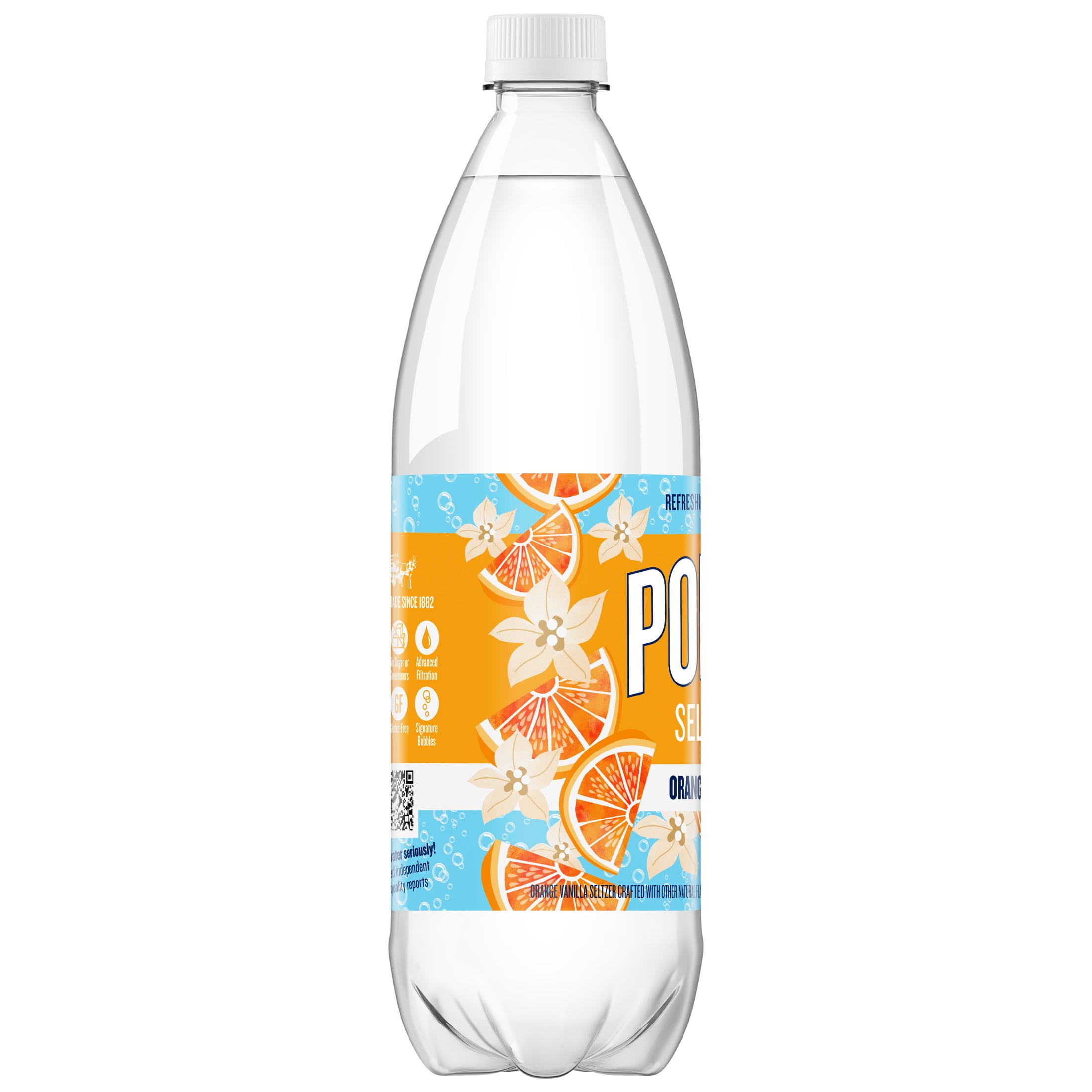 Polar Zero Calorie Orange Vanilla Sparkling Seltzer Water, 1 L, Bottle
