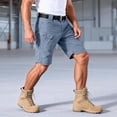 thumbnail image 4 of YLSDY Cargo Shorts for Men Waterproof Outdoors Work Shorts Knee Length Baggy Elastic Waist Hiking Shorts with Pockets Gray XXXXL, 4 of 9