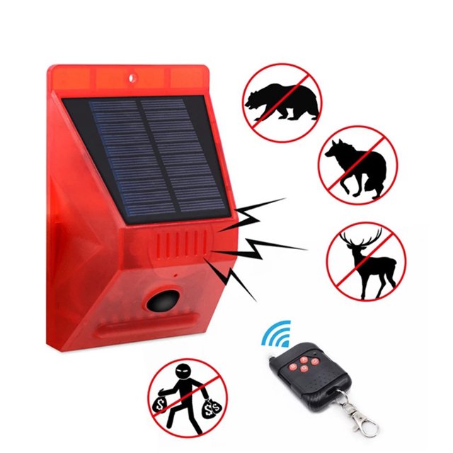 Alarma de seguridad solar, luces estroboscópicas solares con alarma de seguridad de emergencia con sensor de movimiento esquí esquí Gafas de esquí