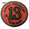 thumbnail image 2 of Lucky Thirteen Embroidered Patch Iron/Sew-On Applique Biker Emblem Tactical, 2 of 2