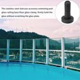 thumbnail image 2 of EXHUMKY 1Pc Black Glass Holding Clamp Stair Railing Replacement Clip Safe Durable Material, 2 of 4