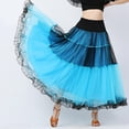 thumbnail image 1 of de baile de salón s con gradas de columpio largo para mujer Vestido con capas de ropa de baile Azul Colcomx vestido de baile latino, 1 of 8