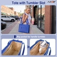 thumbnail image 3 of SUOSDEY Corduroy Tote Bag with Laptop Compartment&Cup Holder,Multipocket Work Tote for College,Teacher,Travel Crossbody Handbag, 3 of 7