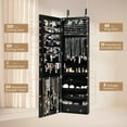 thumbnail image 2 of NAFORT 2 LEDs Jewelry Armoire with Full Length Mirror, 47.5" H Wall or Door Mounted Jewelry Cabinet with 2 Drawers, Lockable Jewelry Organizers and Storage, Hanging Jewelry Organizer, Black, 2 of 18