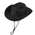 thumbnail image 2 of Bxsruta Unisex Adults Western Style Vintage Straw Sun Hat Breathable Adjustable Rope Travel Beach Cap, 2 of 8