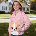 thumbnail image 3 of Uorisanigo Girls Half Zip Cropped Pullover Sweatshirt Oversized Sweatshirts Adorable Corgi Long Sleeve Athletic Tops Pullover Jackets for Sports and Daily Wear Fall Fashion Clothes, 3 of 7
