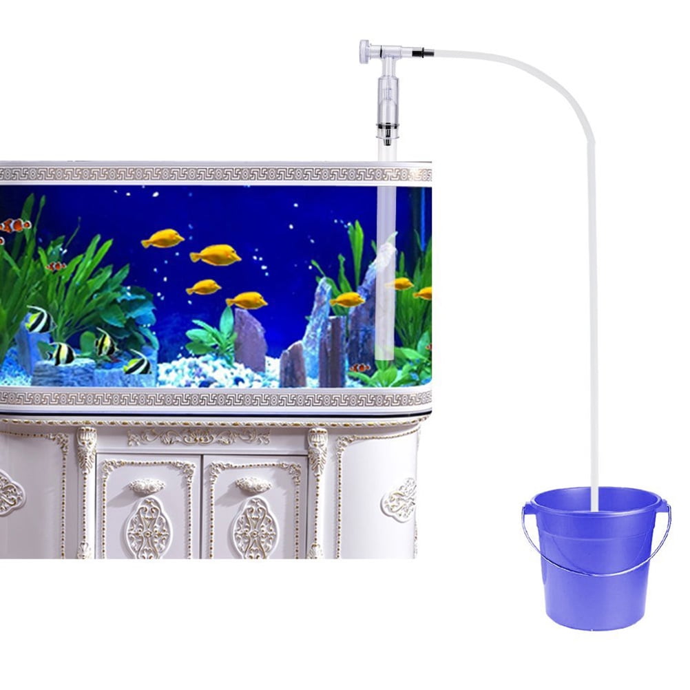 1Pc Aquarium Handheld Siphon with Filter Home Shop Fish Tank Water