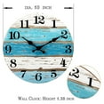 thumbnail image 5 of Reloj de pared azul playa, funciona con pilas, silencioso, sin tictac, para cocina, sala de estar, oficina, 10 pulgadas, 5 of 5