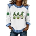 thumbnail image 3 of TaTaai Women's Spring Holiday Blouse Long Sleeve Round Neck St. Patrick's Day Patchwork Design Irish Festival Casual Top Gift, 3 of 5
