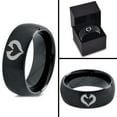 thumbnail image 4 of Tungsten Horse Love Heart Shaped Equestrian Horses Band Ring 8mm Men Women Comfort Fit Black Dome Brushed Polished, 4 of 4