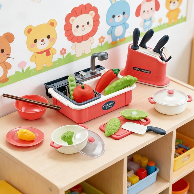 Fruit Cutting Kitchen Play Toy Pretend Play Educational Toy,Simulation Kitchen Role Play Toy,Plastic Learning Activity Toy,Hand Coordination Training Toy,Cognitive Development Toy