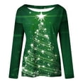thumbnail image 4 of Babysbule Womens Christmas Tops Fashion Long Sleeve Crewneck Christmas Tree Print Pullover Women Tops Blouse, 4 of 5