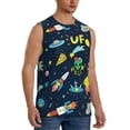 thumbnail image 2 of Easygdp Funny Spaceships Men's Breathable Tank Tops Sleeveless Sporty T Shirts for Basketball, Mountaineering, Bodybuilding -Medium, 2 of 8