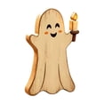thumbnail image 2 of Aoznliie Halloween Decor, Hand Carved Wooden Ghost Ornament for Tabletop, 6x5 inch Cute Figurine for Indoor Display, White, 2 of 6