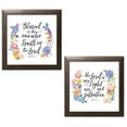 thumbnail image 2 of Gango Home Decor Lovely Watercolor-Style Floral "Blessed Is The One Who Trusts In The Lord" & "The Lord Is My Light" Bible Verse Set; Two 12x12in Art Prints in Brown Frames, 2 of 6