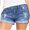 Blue, variant on biudgviw Denim Shorts for Women Mid Rise Ripped Frayed Cuffed Hem Short Jeans Stretch Summer Beach Vacation Shorts With Pockets