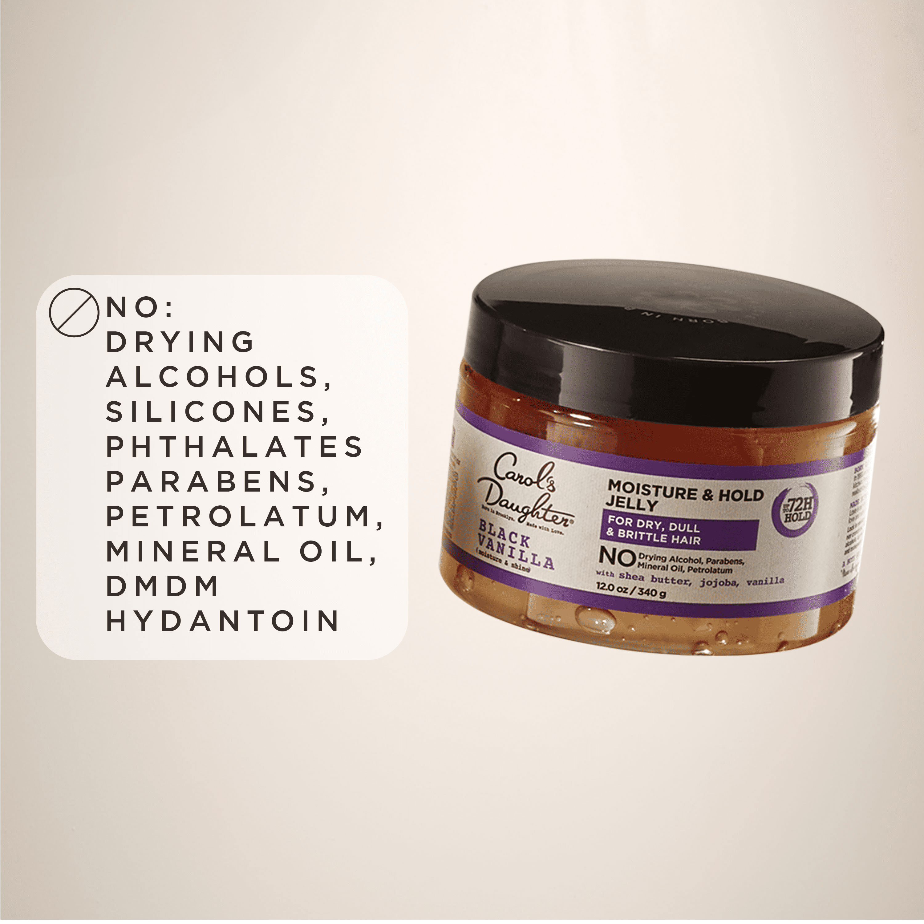 (6 pack) Carol's Daughter Black Vanilla Moisture and Hold Hair Styling Gel with Shea Butter, 12 oz