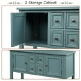 thumbnail image 4 of SEGMART 46" Buffet Cabinet Sideboard with 4 Storage Drawers 2 Cabinets and Bottom Shelf, Wood Console Table Storage Cabinet for Dining Room Home Furniture, Dark Blue, L2450, 4 of 8
