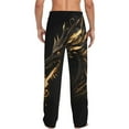 thumbnail image 3 of Daiia Black And Gold Fire Dragon Men's Sleep Pant with Pockets and Drawstring,Pajama Pants-XX-Large, 3 of 9