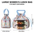 thumbnail image 5 of Pioneer Flower Drawstring Lunch Bag Women - Drawstring Lunch Bag Insulated for Work Office - Stain-Resistant Large Lunchbags for Women with Multi-Pockets, 5 of 6