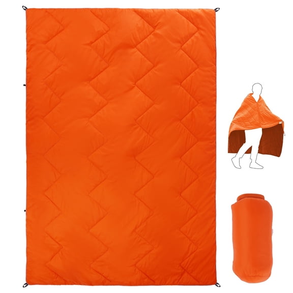 Puffy Camping Blanket, Wearable Poncho, Waterproof & Packable Outdoor Blanket, 79 X 55 in