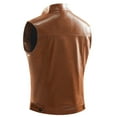 thumbnail image 3 of GHSOHS Mens Leather Vest Coat Solid Pocket Button Stand Collar Lunch Break Leather Vest Casual Jacket Outerwear Vests with Pocket gifts for men XXL, 3 of 5