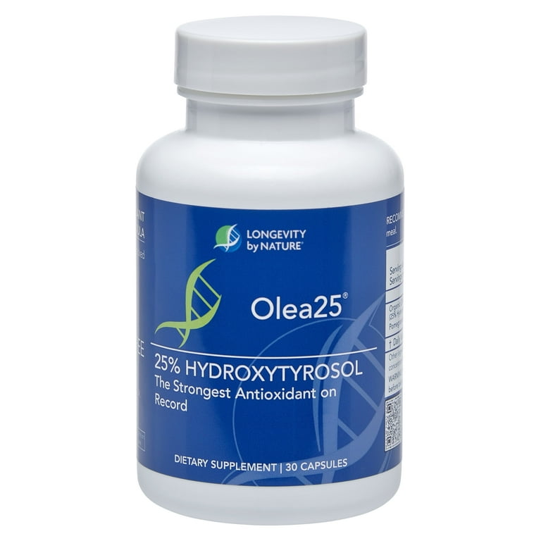 Longevity by Nature olive leaf extract capsules, Olea25